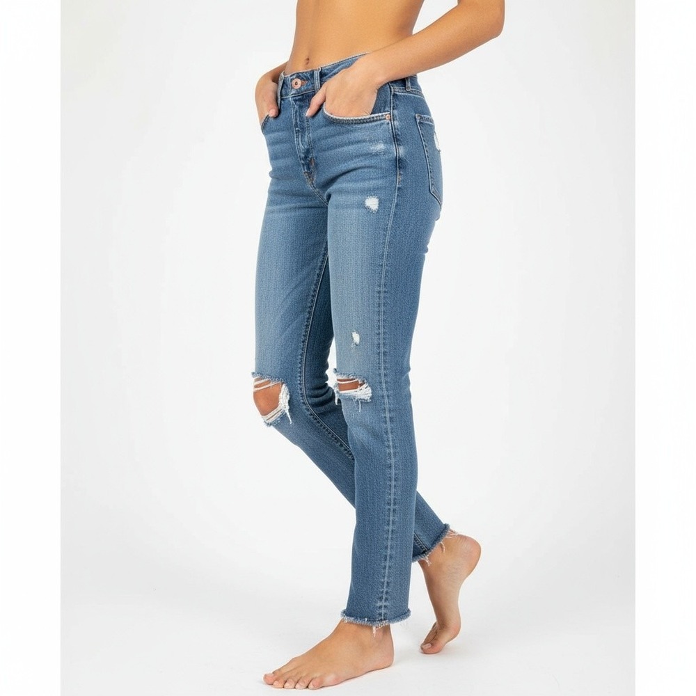 AGOLDE Nico High Rise Button Fly Raw Hem Jeans‎ 26 Organic Cotton slim fit